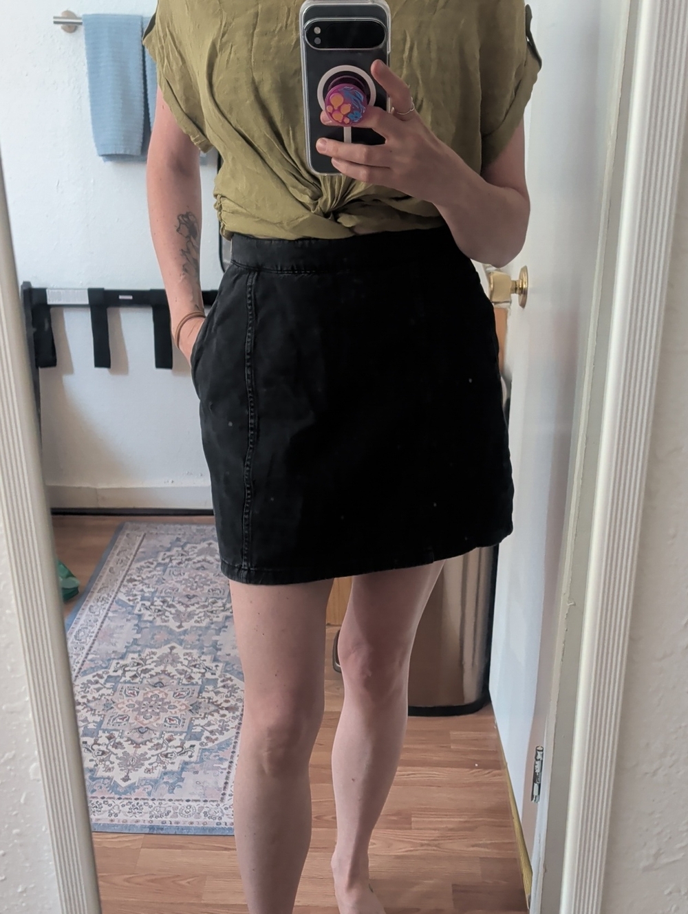 Noisy May Black Denim Mini Skirt